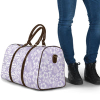 Pastel Purple Kahili Quilt Hawaii Travel Bag Tropical Flower Seamless Half Style