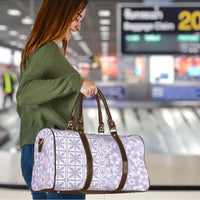 Pastel Purple Kahili Quilt Hawaii Travel Bag Tropical Flower Seamless Half Style
