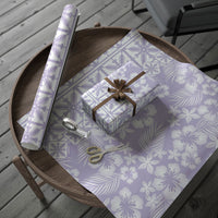 Pastel Purple Kahili Quilt Hawaii Wrapping Paper Tropical Flower Seamless Half Style