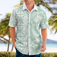 Pastel Green Kahili Quilt Hawaii Hawaiian Shirt Tropical Flower Seamless Half Style LT14 - Polynesian Pride