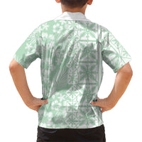 Pastel Green Kahili Quilt Hawaii Hawaiian Shirt Tropical Flower Seamless Half Style LT14 - Polynesian Pride