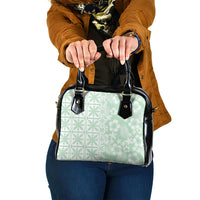 Pastel Green Kahili Quilt Hawaii Shoulder Handbag Tropical Flower Seamless Half Style