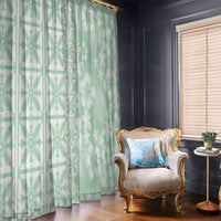 Pastel Green Kahili Quilt Hawaii Window Curtain Tropical Flower Seamless Half Style