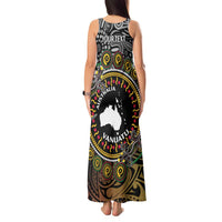 Personalised Australia And Vanuatu Tank Maxi Dress Aboriginal Lizard Polynesia Ni-Van Pig Tusk LT14 - Polynesian Pride