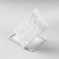 Tokelau White Sunday Canvas Wall Art Polynesian Pattern Gardenia Thunbergia