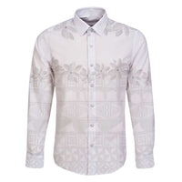 Tokelau White Sunday Family Matching Long Sleeve Bodycon Dress and Hawaiian Shirt Polynesian Pattern Gardenia Thunbergia