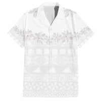 Tokelau White Sunday Hawaiian Shirt Polynesian Pattern Gardenia Thunbergia LT14 White - Polynesian Pride