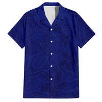 Blue Polynesia Family Matching Puletasi and Hawaiian Shirt Polynesian Pattern Mix Plumeria