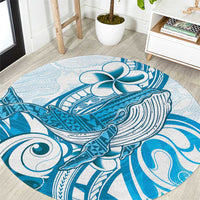 Blue Hawaii Humpback Whale Round Carpet Polynesian Tribal Ocean Vibes
