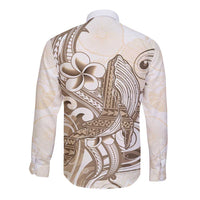 Brown Hawaii Humpback Whale Long Sleeve Button Shirt Polynesian Tribal Ocean Vibes LT14 - Polynesian Pride