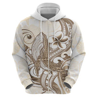 Brown Hawaii Humpback Whale Zip Hoodie Polynesian Tribal Ocean Vibes