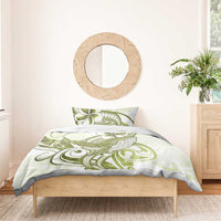 Lime Green Hawaii Bedding Set Humpback Whale Tattoo Polynesian Tribal Ocean Vibes