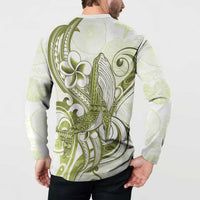 Lime Green Hawaii Button Sweatshirt Humpback Whale Tattoo Polynesian Tribal Ocean Vibes
