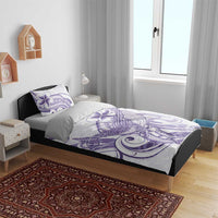 Purple Hawaii Bedding Set Humpback Whale Tattoo Polynesian Tribal Ocean Vibes