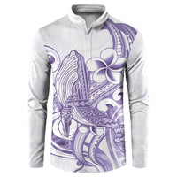 Purple Hawaii Button Sweatshirt Humpback Whale Tattoo Polynesian Tribal Ocean Vibes