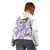 Purple Hawaii Kid Hoodie Humpback Whale Tattoo Polynesian Tribal Ocean Vibes LT14 - Polynesian Pride