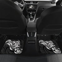 Tiki Drum Hawaii Car Mats Hawaiian Kakau Tattoo Style LT14 Set 2pcs - Back Black - Polynesian Pride