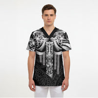 Tiki Drum Hawaii Scrub Top Hawaiian Kakau Tattoo Style LT14 - Polynesian Pride
