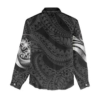 Tiki Drum Hawaii Women Casual Shirt Hawaiian Kakau Tattoo Style LT14 - Polynesian Pride