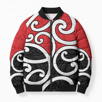 New Zealand Bomber Puffer Jacket Maori Koru Tino Rangatiratanga Color - Polynesian Pride