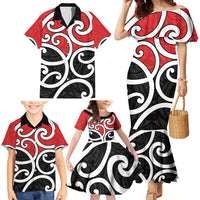 New Zealand Family Matching Mermaid Dress and Hawaiian Shirt Maori Koru Tino Rangatiratanga Color - Polynesian Pride