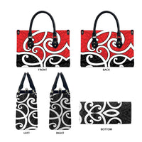 New Zealand Leather Bag Maori Koru Tino Rangatiratanga Color LT14 - Polynesian Pride