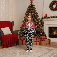 New Zealand Christmas Pajama Set Maori Koru Tino Rangatiratanga Color - Polynesian Pride