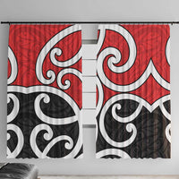 New Zealand Window Curtain Maori Koru Tino Rangatiratanga Color - Polynesian Pride