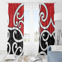 New Zealand Window Curtain Maori Koru Tino Rangatiratanga Color - Polynesian Pride