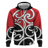New Zealand Zip Hoodie Maori Koru Tino Rangatiratanga Color - Polynesian Pride