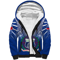 Custom Samoa Rugby Sherpa Hoodie 2023 Go Manu Samoa With Ula Fala Style LT14 Unisex Blue - Polynesian Pride
