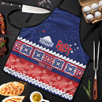 Personalised FAST Samoa Siapo Apron Teuila Flowers Samoan Pattern LT14 Blue - Polynesian Pride