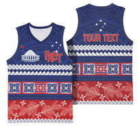 Personalised FAST Samoa Siapo Basketball Jersey Teuila Flowers Samoan Pattern LT14 - Polynesian Pride
