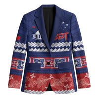 Personalised FAST Samoa Siapo Blazer Teuila Flowers Samoan Pattern - Polynesian Pride