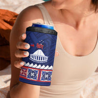 Personalised FAST Samoa Siapo 4 in 1 Can Cooler Tumbler Teuila Flowers Samoan Pattern LT14 - Polynesian Pride