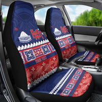 Personalised FAST Samoa Siapo Car Seat Cover Teuila Flowers Samoan Pattern - Polynesian Pride