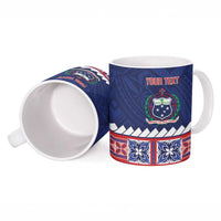 Personalised FAST Samoa Siapo Ceramic Mug Teuila Flowers Samoan Pattern LT14 - Polynesian Pride