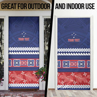 Personalised FAST Samoa Siapo Door Cover Teuila Flowers Samoan Pattern LT14 - Polynesian Pride