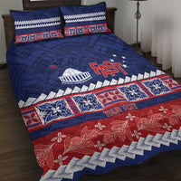 Personalised FAST Samoa Siapo Quilt Bed Set Teuila Flowers Samoan Pattern - Polynesian Pride