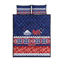 Personalised FAST Samoa Siapo Quilt Bed Set Teuila Flowers Samoan Pattern - Polynesian Pride
