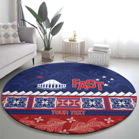 Personalised FAST Samoa Siapo Round Carpet Teuila Flowers Samoan Pattern LT14 - Polynesian Pride