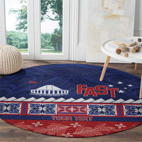 Personalised FAST Samoa Siapo Round Carpet Teuila Flowers Samoan Pattern LT14 - Polynesian Pride