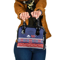 Personalised FAST Samoa Siapo Shoulder Handbag Teuila Flowers Samoan Pattern - Polynesian Pride