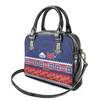 Personalised FAST Samoa Siapo Shoulder Handbag Teuila Flowers Samoan Pattern - Polynesian Pride