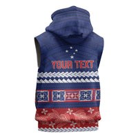 Personalised FAST Samoa Siapo Sleeveless Hoodie Teuila Flowers Samoan Pattern - Polynesian Pride
