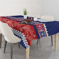 Personalised FAST Samoa Siapo Tablecloth Teuila Flowers Samoan Pattern - Polynesian Pride