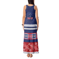 Personalised FAST Samoa Siapo Tank Maxi Dress Teuila Flowers Samoan Pattern - Polynesian Pride
