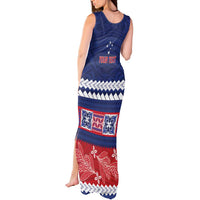 Personalised FAST Samoa Siapo Tank Maxi Dress Teuila Flowers Samoan Pattern - Polynesian Pride