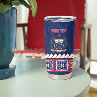 Personalised FAST Samoa Siapo Tumbler Cup Teuila Flowers Samoan Pattern LT14 - Polynesian Pride