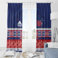 Personalised FAST Samoa Siapo Window Curtain Teuila Flowers Samoan Pattern - Polynesian Pride